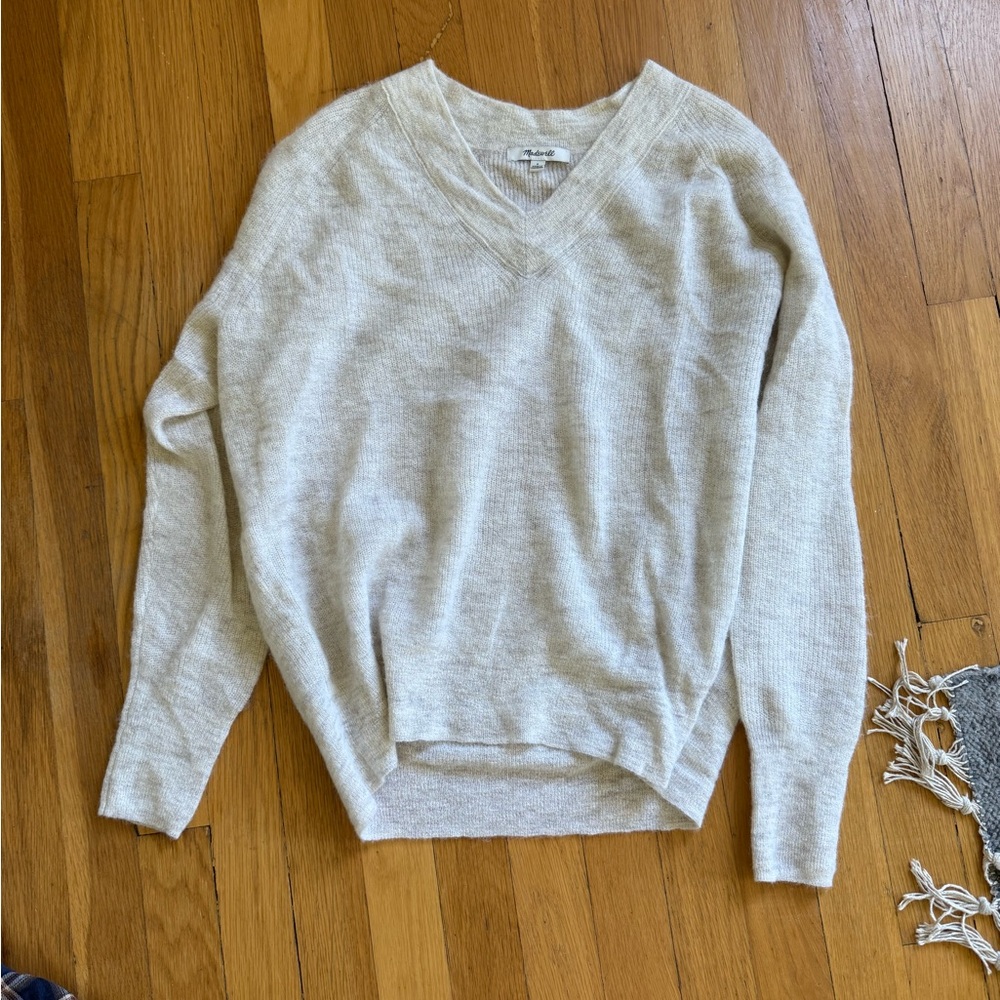 Madewell Cream V-Neck Sweater
